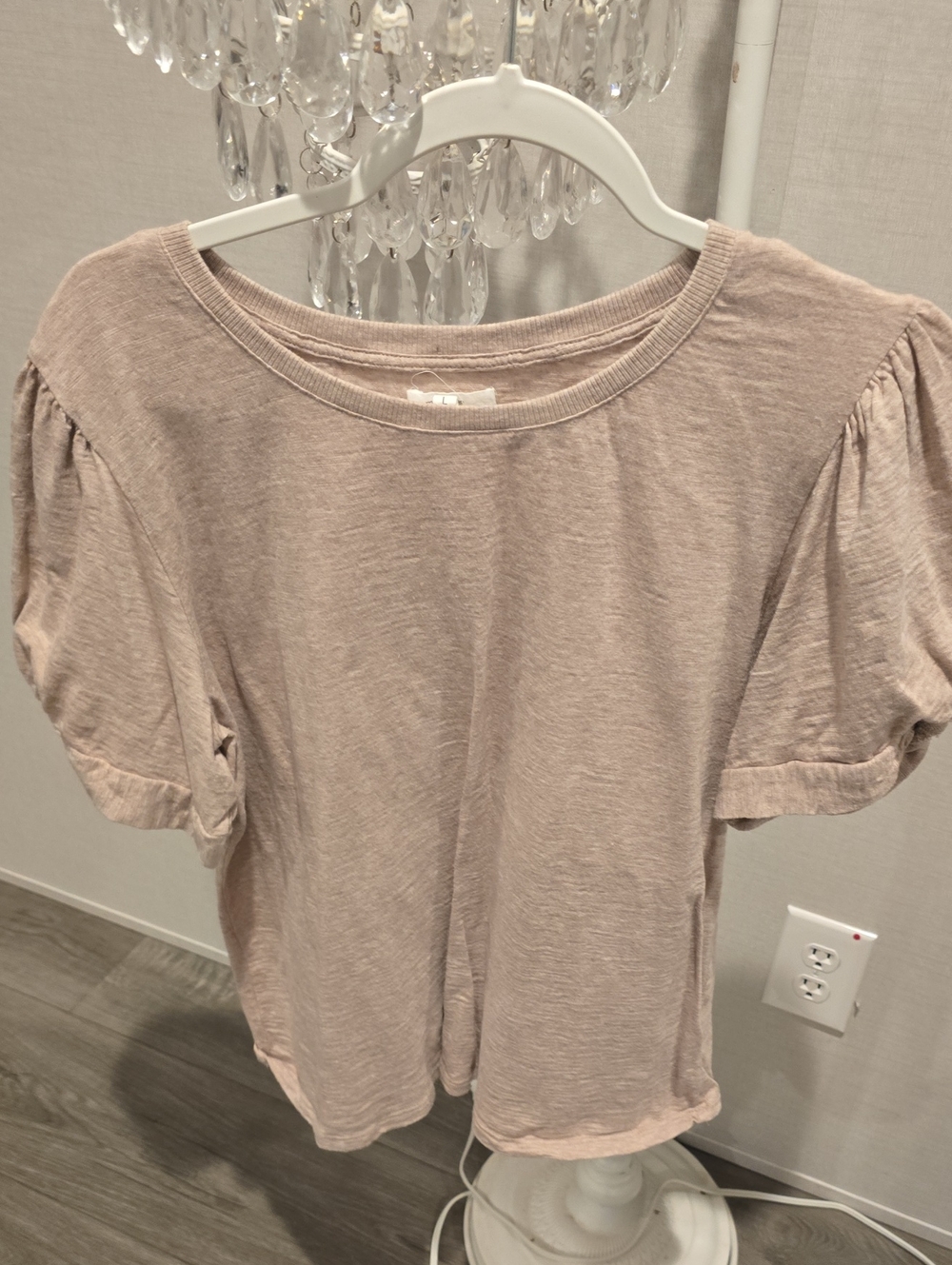 Maurices Short Puff Sleeve Tee in Dusty Mauve